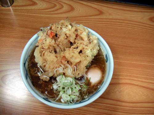 かき揚げ玉子そば